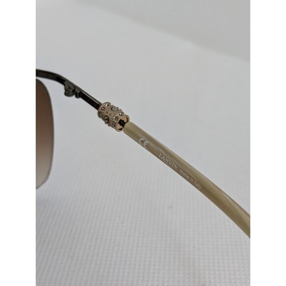 Lanvin Cat - Eye Gold Sunglasses with Rhinestone Detail and Box main image 4